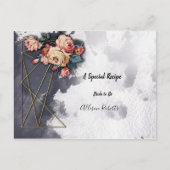 Brautparty Navy GEOMETRIC WATERCOLOR Rezept Postkarte (Vorderseite)