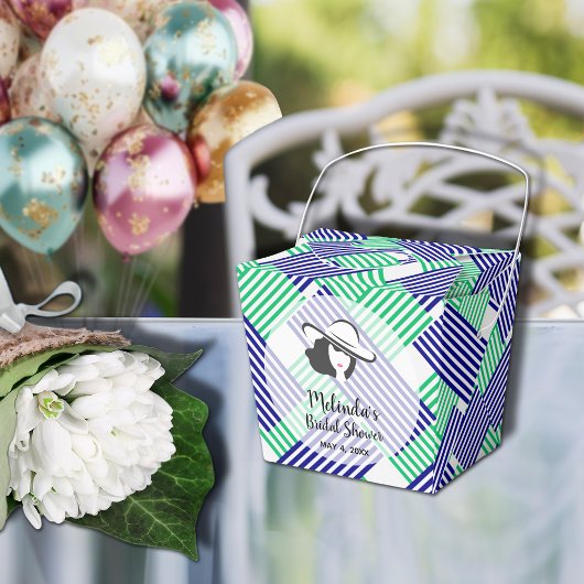 Brautparty Navy Green Stripes - Ausstieg Geschenkschachtel