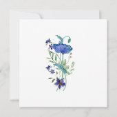 Brautparty Navy White Watercolor Poppy Blume Einladung (Rückseite)
