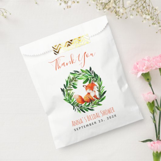 Brautparty Niedlich Fox Grüne Wasserfarbe Geschenktütchen (Versiegelt)