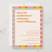 Brautparty niedlicher geometrischer Karo für Retro Einladung (Vorderseite)