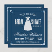 Brautparty | Niedliches weißes Kleid Einladung (Vorne/Hinten)