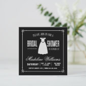 Brautparty | Niedliches weißes Kleid Einladung (Stehend Vorderseite)