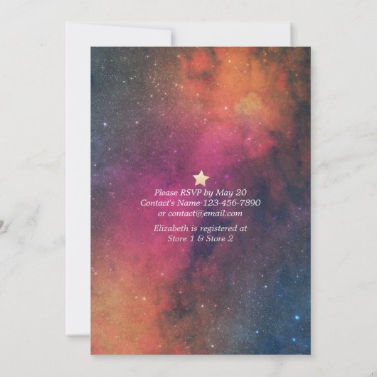 Brautparty Night Star Sky Galaxy Constellations Einladung (Rückseite)