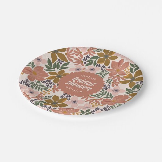 Brautparty oder Hochzeit Personalisiert Pappteller (Schrägansicht)