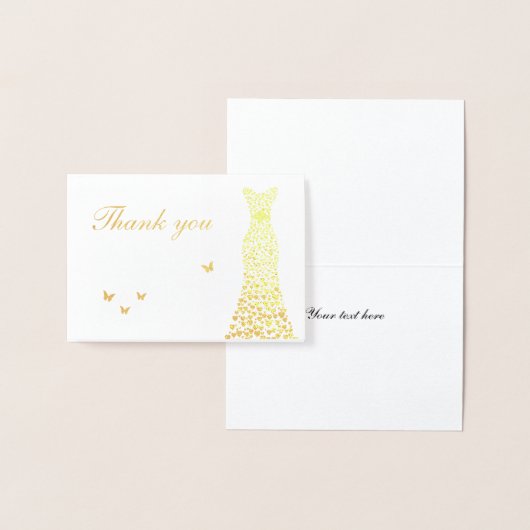 Brautparty oder Hochzeitskleid Danke Folienkarte (Anzeige)