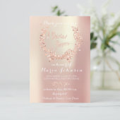 Brautparty Olive Wreath Rosa Rose Gold Einladung (Stehend Vorderseite)