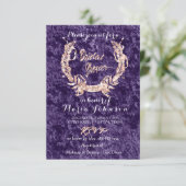 Brautparty Olive Wreath Rosa Violet Velvet Einladung (Stehend Vorderseite)
