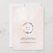 Brautparty Orange Blue Peonies Botanische Blüten Einladung (Rückseite)