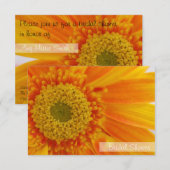 Brautparty Orange Blume Einladung (Vorne/Hinten)