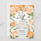 Brautparty - orange botanische Blumen Einladung (Vorderseite)