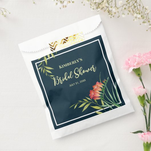 Brautparty Orange Crocosmia Aquarellmalerei Geschenktütchen (Versiegelt)