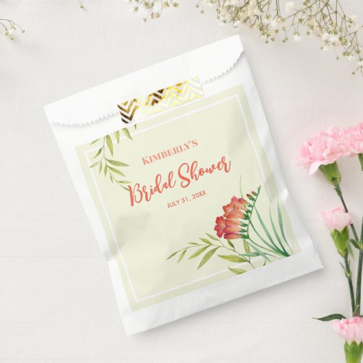 Brautparty Orange Crocosmia Aquarellmalerei Geschenktütchen (Versiegelt)