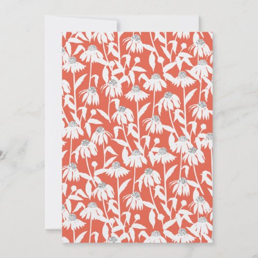 Brautparty | Orange Daisy Garden Einladung (Rückseite)