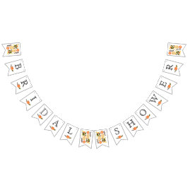 Brautparty orange gelbe Blumen Hochzeit Wimpelkette