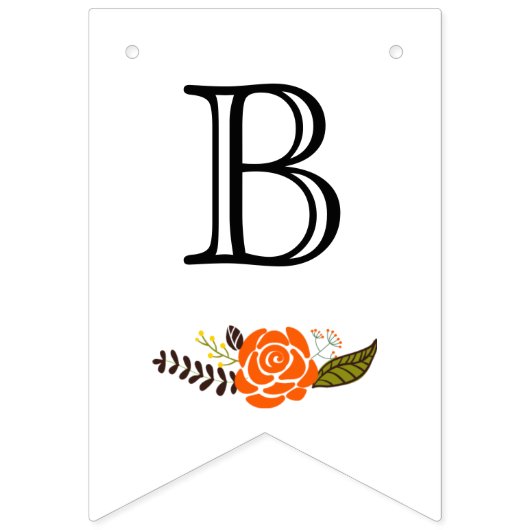 Brautparty orange gelbe Blumen Hochzeit Wimpelkette (Zweite Fahne)