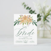 Brautparty | Orange Watercolor Lilie Postkarte (Stehend Vorderseite)