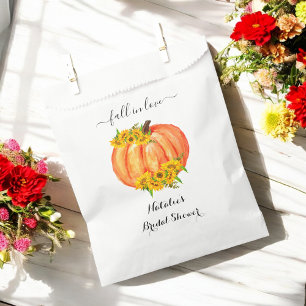 Brautparty Orange White Fall Pumpkin Geschenktütchen