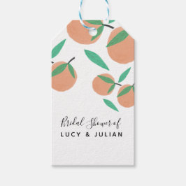 Brautparty Orangen Handgezeichnet botanisch Geschenkanhänger