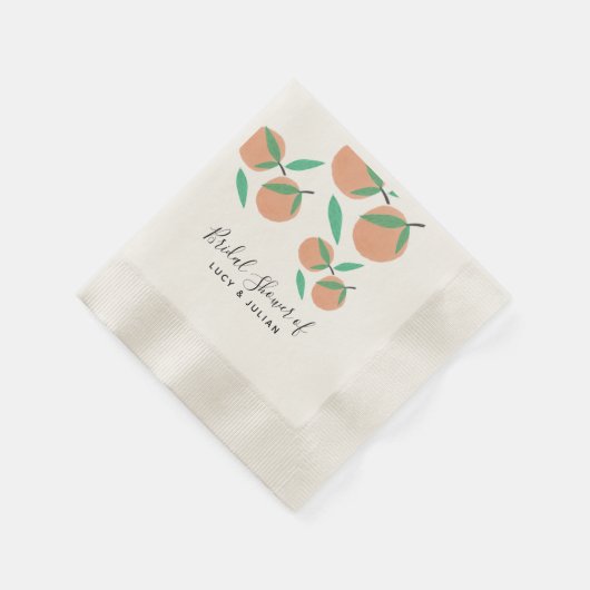 Brautparty Orangen Handgezeichnet botanisch Serviette (Ecke)