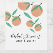 Brautparty Orangen Handgezeichnet botanisch Weinetikett (Einzelnes Label)