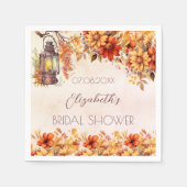 Brautparty Orangenblumen rustikale Lampe Serviette (Vorderseite)