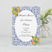 BRAUTPARTY ORANGES INVITATION EINLADUNG (Stehend Vorderseite)