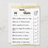 Brautparty Over oder Under Game Gold Einladung (Vorderseite)