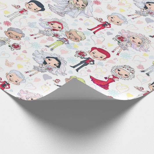 Brautparty Paare Geschenkpapier (Ecke)