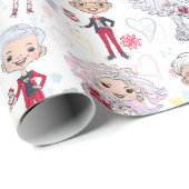 Brautparty Paare Geschenkpapier (Rolleneckpunkt)