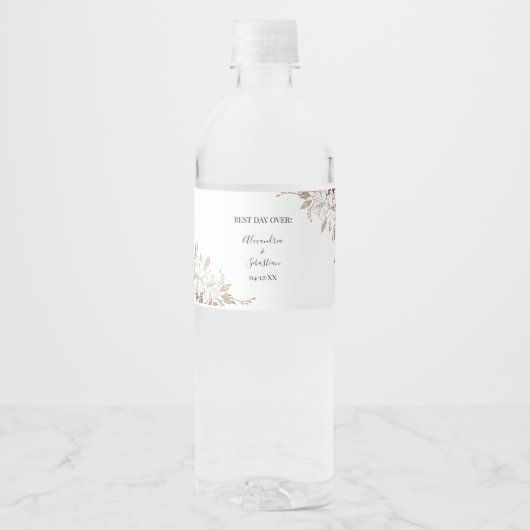 Brautparty Paare Hochzeitswasserflasche Wasserflaschenetikett (Vorderseite)