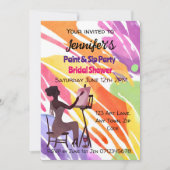 Brautparty Paint and Sip Party Einladung (Vorderseite)