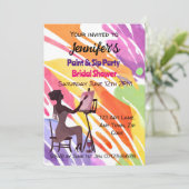 Brautparty Paint and Sip Party Einladung (Stehend Vorderseite)
