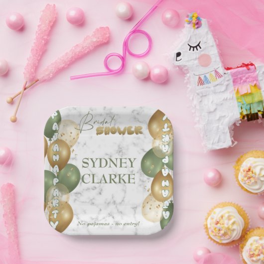 Brautparty. Pajama Party Pappteller (Party)