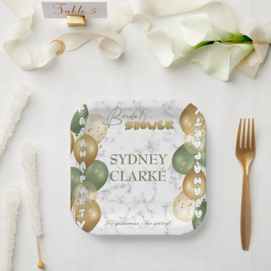 Brautparty. Pajama Party Pappteller (Hochzeit)