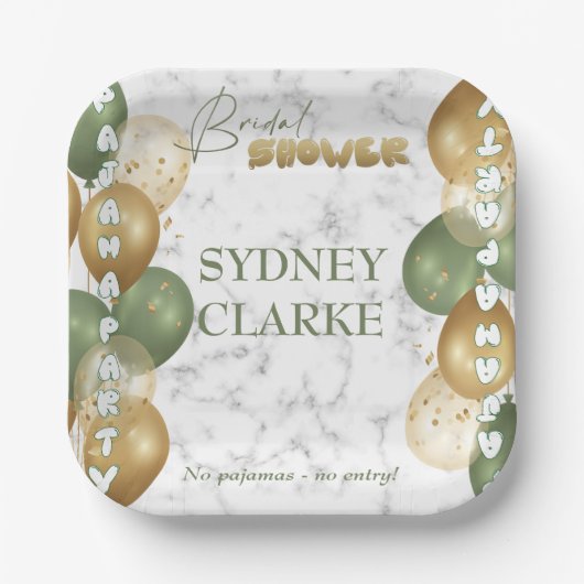 Brautparty. Pajama Party Pappteller (Vorderseite)