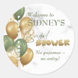 Brautparty. Pajama Party Runder Aufkleber