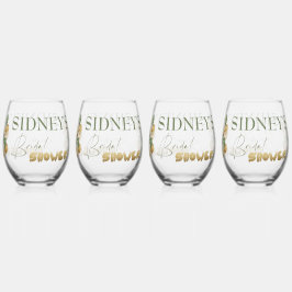 Brautparty. Pajama Party Weinglas Ohne Stiel