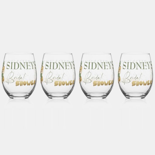 Brautparty. Pajama Party Weinglas Ohne Stiel (Hinten)