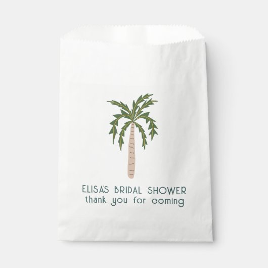 Brautparty Palme Tree CUSTOM Geschenktütchen (Vorderseite)