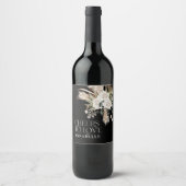 Brautparty Pampas boho Schwarz Modernität Weinetikett (Vorderseite)