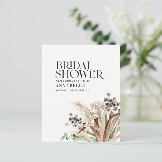 Brautparty pampas eucalyptus modern rustikal boho (Stehend Vorderseite)