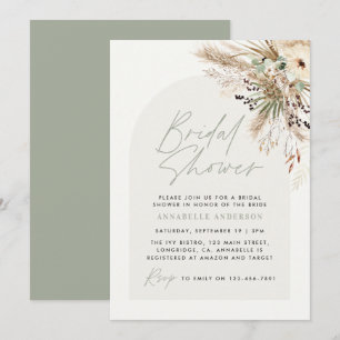Brautparty pampas eucalyptus moderner Salbei Einladung