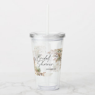 Brautparty Pampas Gras Blumen Modernität elegant Acryltrinkbecher