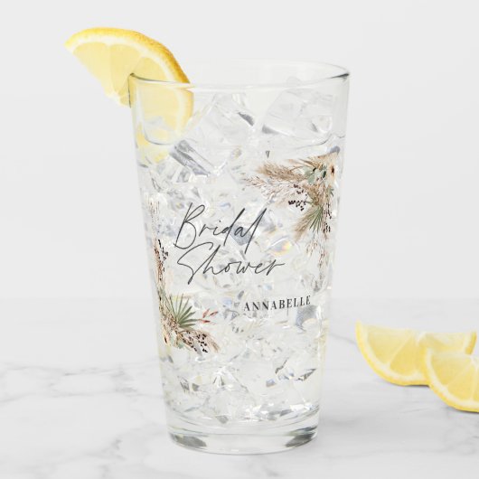 Brautparty Pampas Gras Blumen Modernität elegant Glas (Vorderseite Ice)