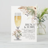 Brautparty-Pampas-Gras-Brunch Einladung (Stehend Vorderseite)