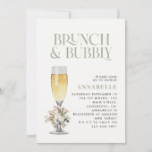 Brautparty-Pampas-Gras-Brunch und Bubbly-Inviviere Einladung (Vorderseite)