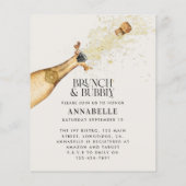 Brautparty Pampas Gras Champagner Brunch Blase Flyer (Hinten)