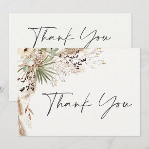 Brautparty Pampas Gras Moderne boho elegant Dankeskarte