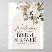 Brautparty Pampas Gras Moderne boho elegante Foa Poster (Vorne)